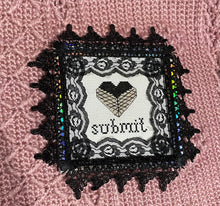 Load image into Gallery viewer, SUBMIT and SINNER framed cross stitch
